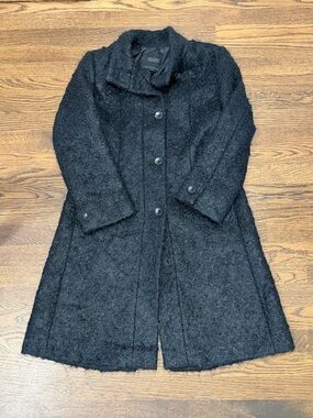 Hilary Radley Mohair Wool Coat | Chic Black Cozy Statement Piece Sz 10